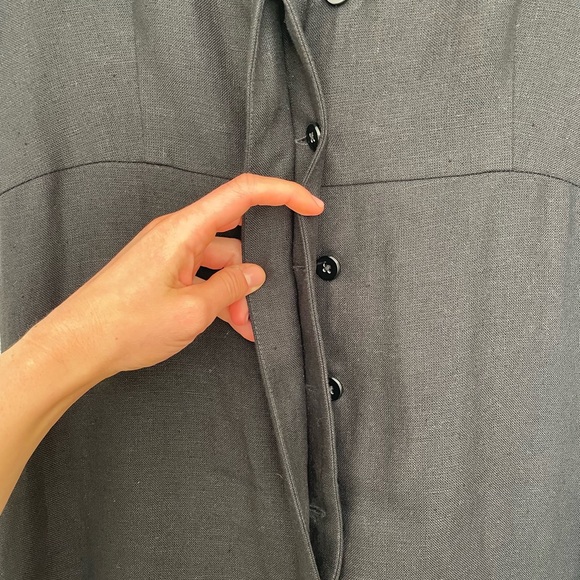 No. 6 Black Miriam V Neck Short sleeve Linen Jumpsuit - Picture 10 of 10